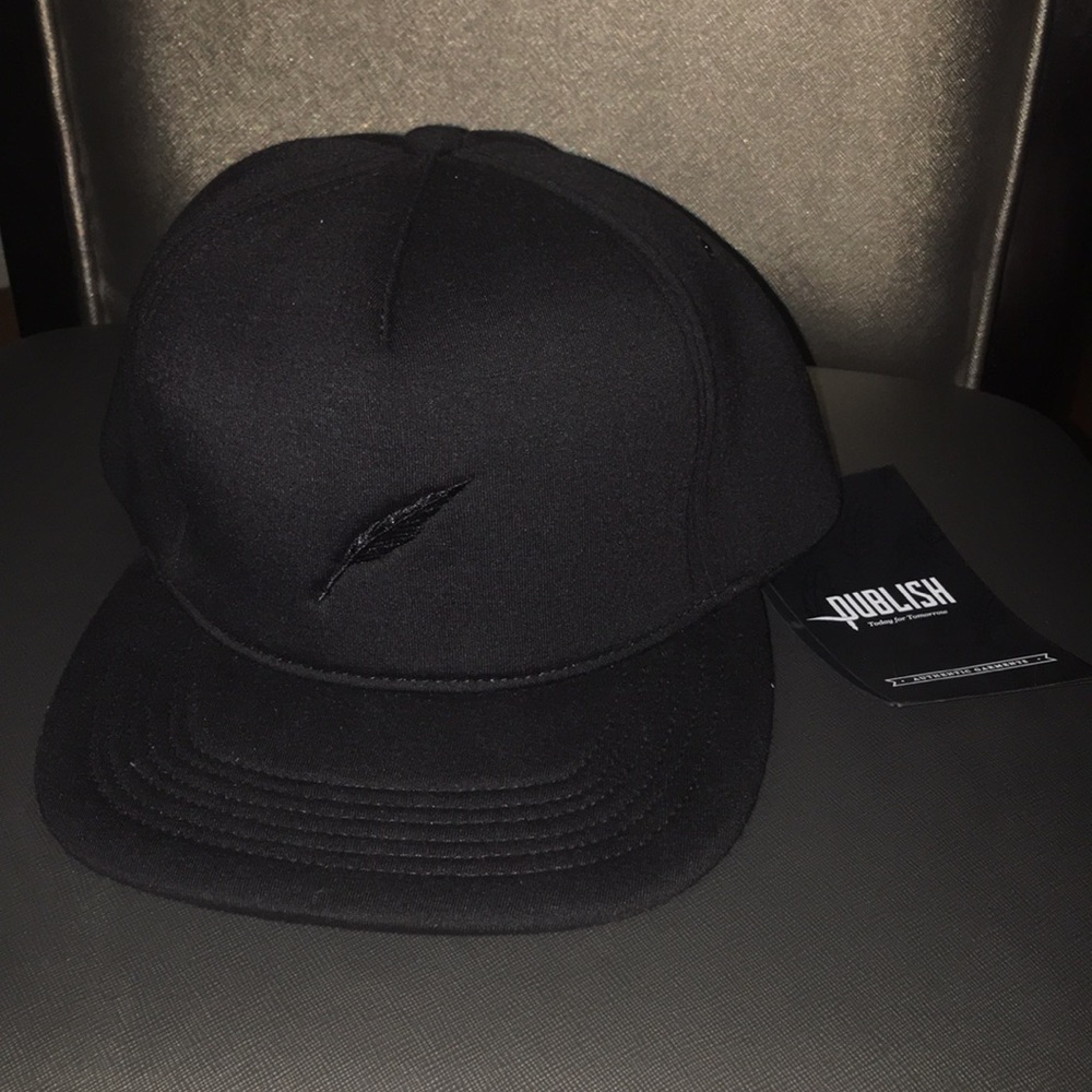 NEW BLACK HAT. NEVER WORN. PUBLISH BRAND